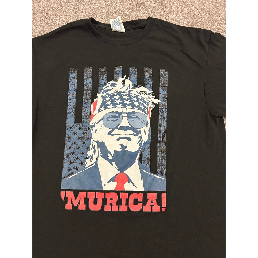 Republican Trump Murica Graphic Tee Adult M Black Excellent Patriotic Shirt